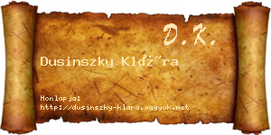 Dusinszky Klára névjegykártya