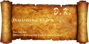 Dusinszky Klára névjegykártya