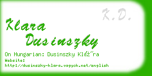 klara dusinszky business card